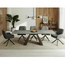 Стол обеденный SIGNAL SALVADORE Ceramic Pietra Di Savoia светло-серый/черный мат 160-240/90